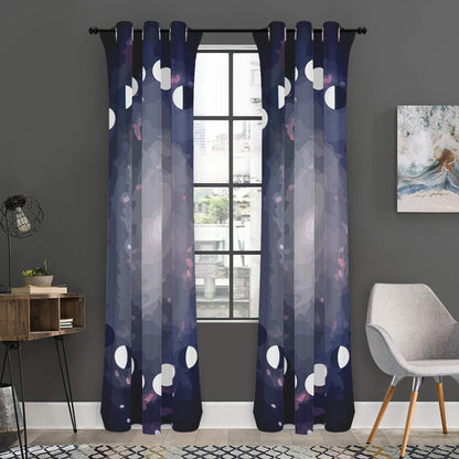 Lunar Phase Cycle Print Curtain