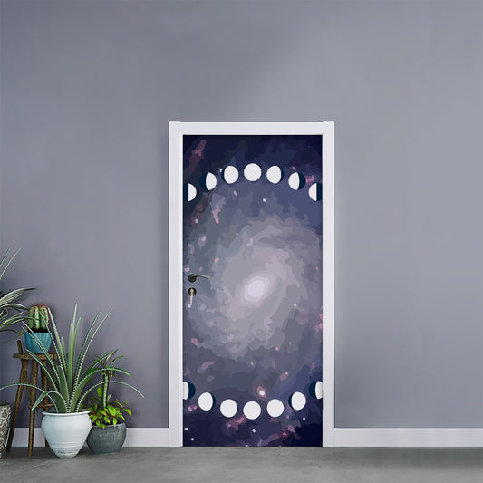 Lunar Phase Cycle Print Door Sticker