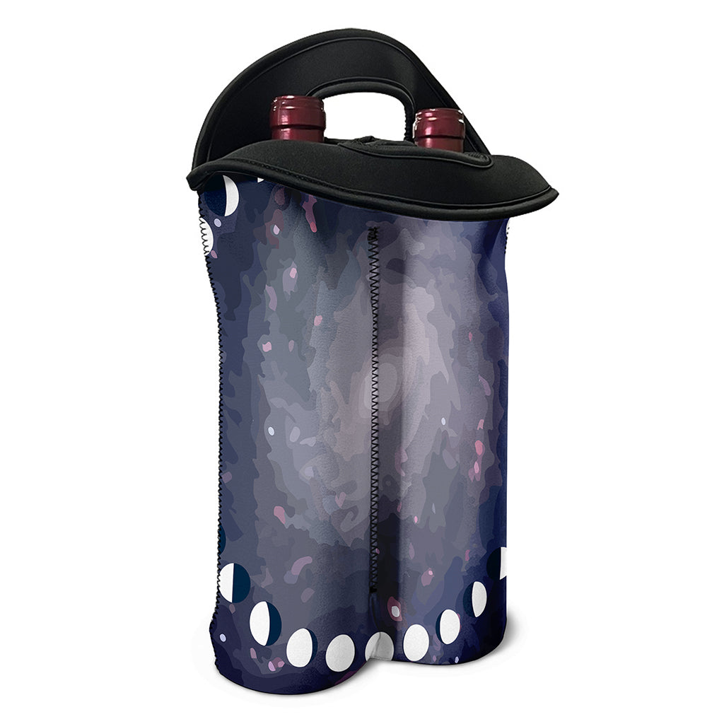 Lunar Phase Cycle Print Double Neoprene Wine Tote