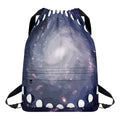 Lunar Phase Cycle Print Drawstring Backpack