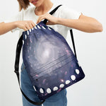 Lunar Phase Cycle Print Drawstring Backpack