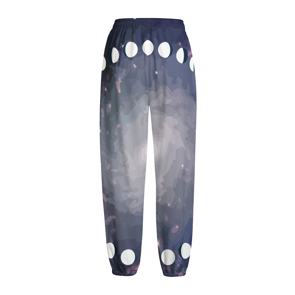 Lunar Phase Cycle Print Fleece Lined Knit Pants