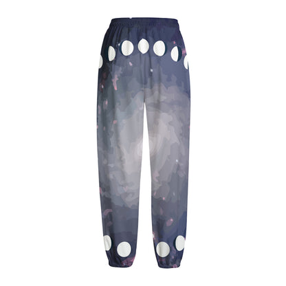 Lunar Phase Cycle Print Fleece Lined Knit Pants