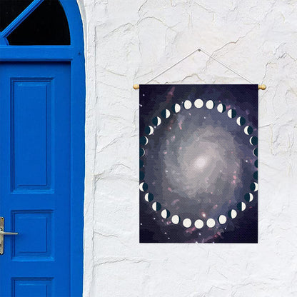 Lunar Phase Cycle Print Garden Flag