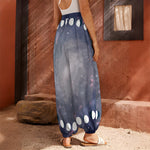 Lunar Phase Cycle Print Harem Pants