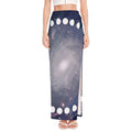 Lunar Phase Cycle Print High Slit Maxi Skirt
