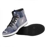 Lunar Phase Cycle Print High Top Leather Sneakers