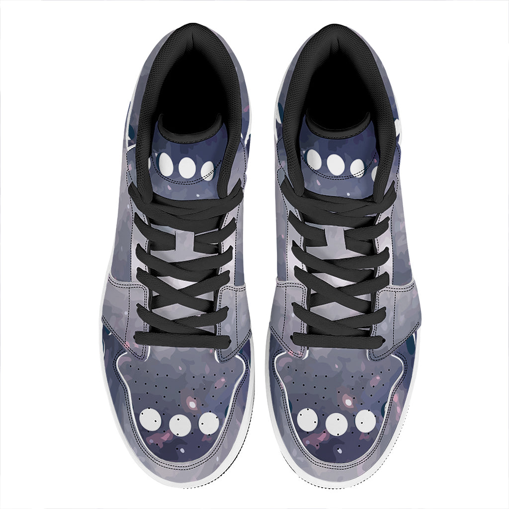 Lunar Phase Cycle Print High Top Leather Sneakers
