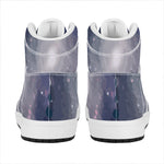 Lunar Phase Cycle Print High Top Leather Sneakers