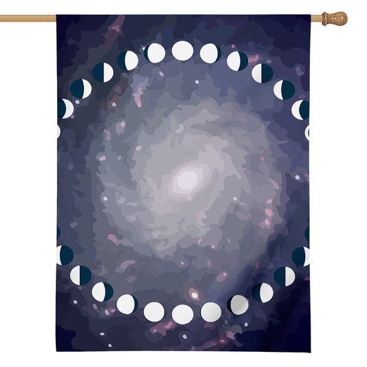 Lunar Phase Cycle Print House Flag