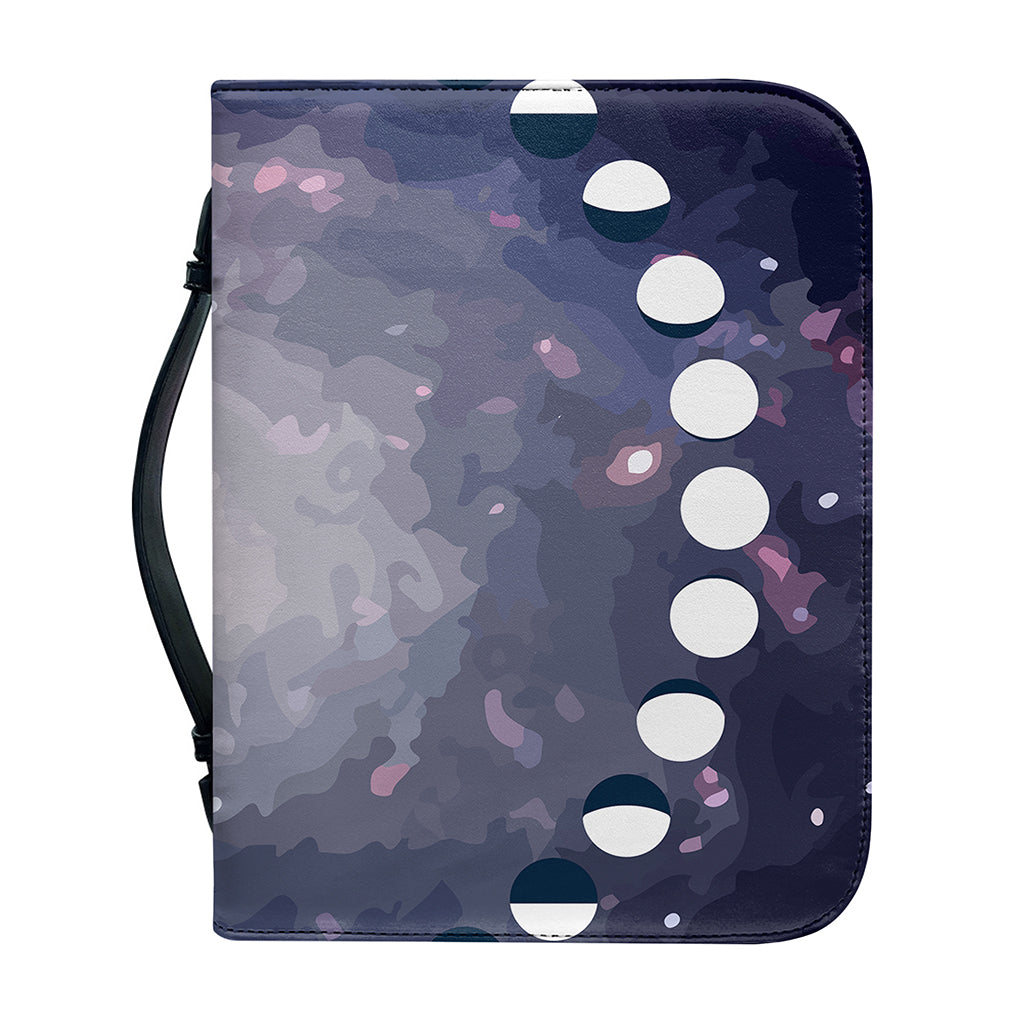 Lunar Phase Cycle Print Leather Bible Cover