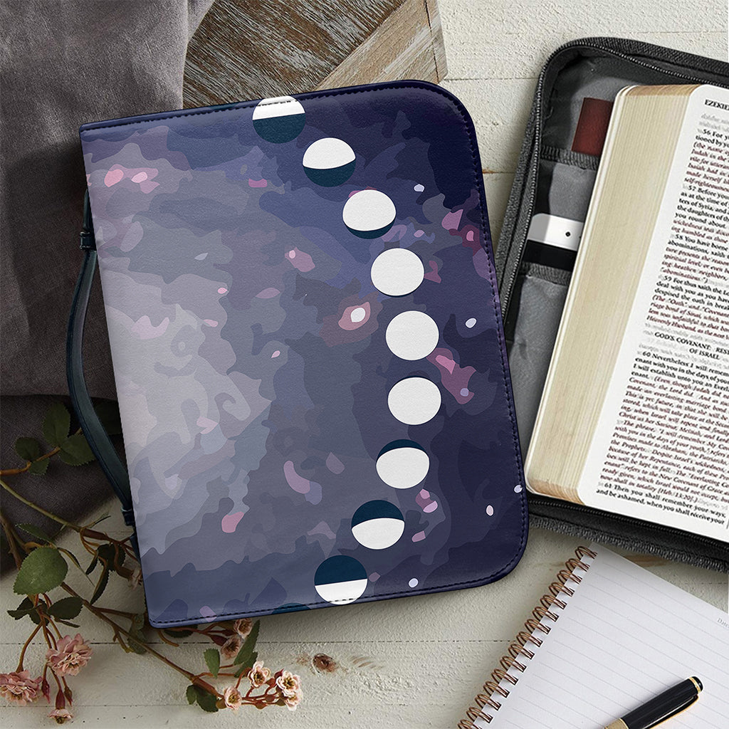 Lunar Phase Cycle Print Leather Bible Cover