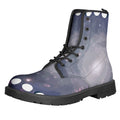 Lunar Phase Cycle Print Lace-Up Boots