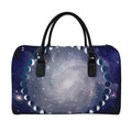Lunar Phase Cycle Print Leather Duffel Bag
