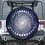 Lunar Phase Cycle Print Leather Spare Tire Cover