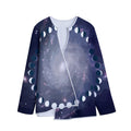Lunar Phase Cycle Print Long Sleeve Short Coat