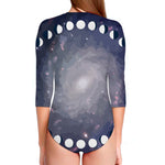 Lunar Phase Cycle Print Long Sleeve Swimsuit