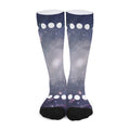 Lunar Phase Cycle Print Long Socks