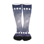 Lunar Phase Cycle Print Long Socks