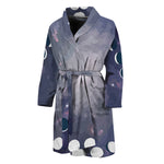 Lunar Phase Cycle Print Men's Bathrobe