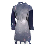 Lunar Phase Cycle Print Men's Bathrobe