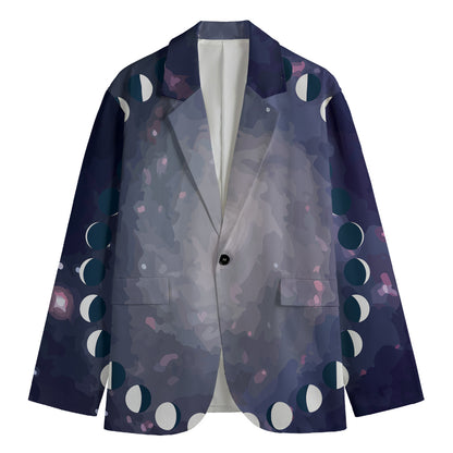 Lunar Phase Cycle Print Men's Blazer