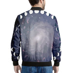 Lunar Phase Cycle Print Men's Bomber Jacket