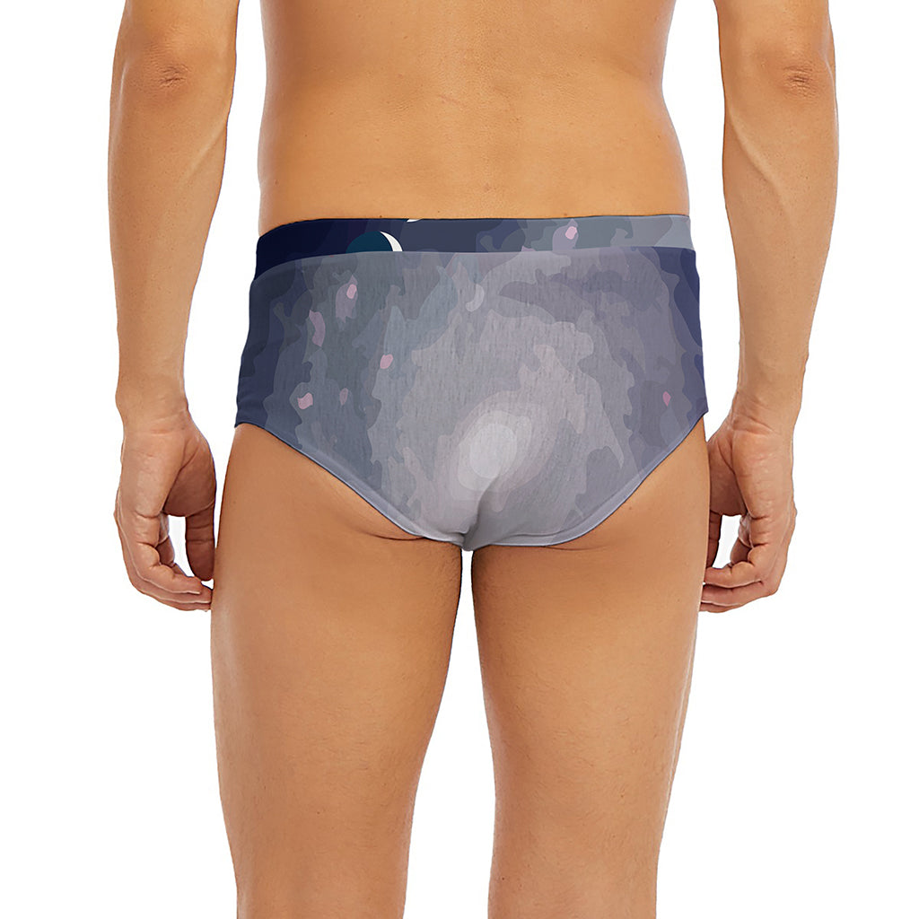 Lunar Phase Cycle Print Men's Briefs