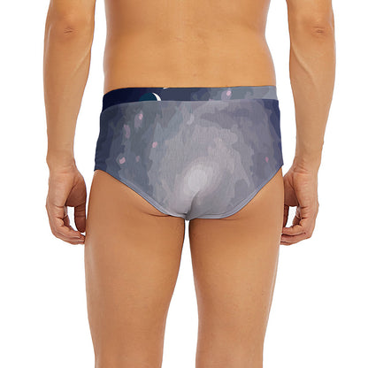 Lunar Phase Cycle Print Men's Briefs