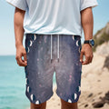 Lunar Phase Cycle Print Men's Cargo Shorts