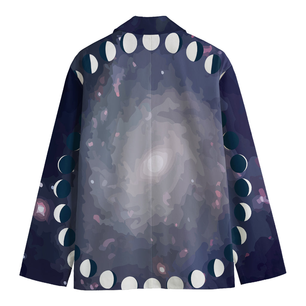 Lunar Phase Cycle Print Men's Cotton Blazer