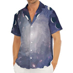 Lunar Phase Cycle Print Men's Deep V-Neck Shirt
