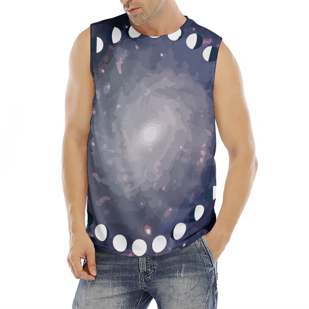 Lunar Phase Cycle Print Men's Fitness Tank Top