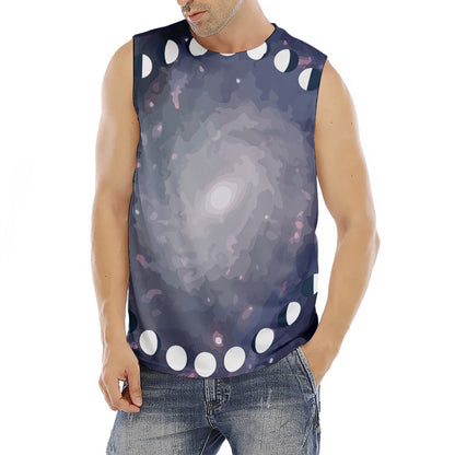 Lunar Phase Cycle Print Men's Fitness Tank Top