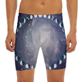 Lunar Phase Cycle Print Men's Long Boxer Briefs