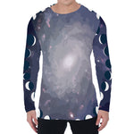 Lunar Phase Cycle Print Men's Long Sleeve T-Shirt