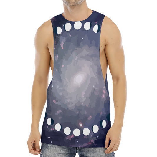 Lunar Phase Cycle Print Men's Muscle Tank Top