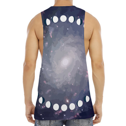 Lunar Phase Cycle Print Men's Muscle Tank Top