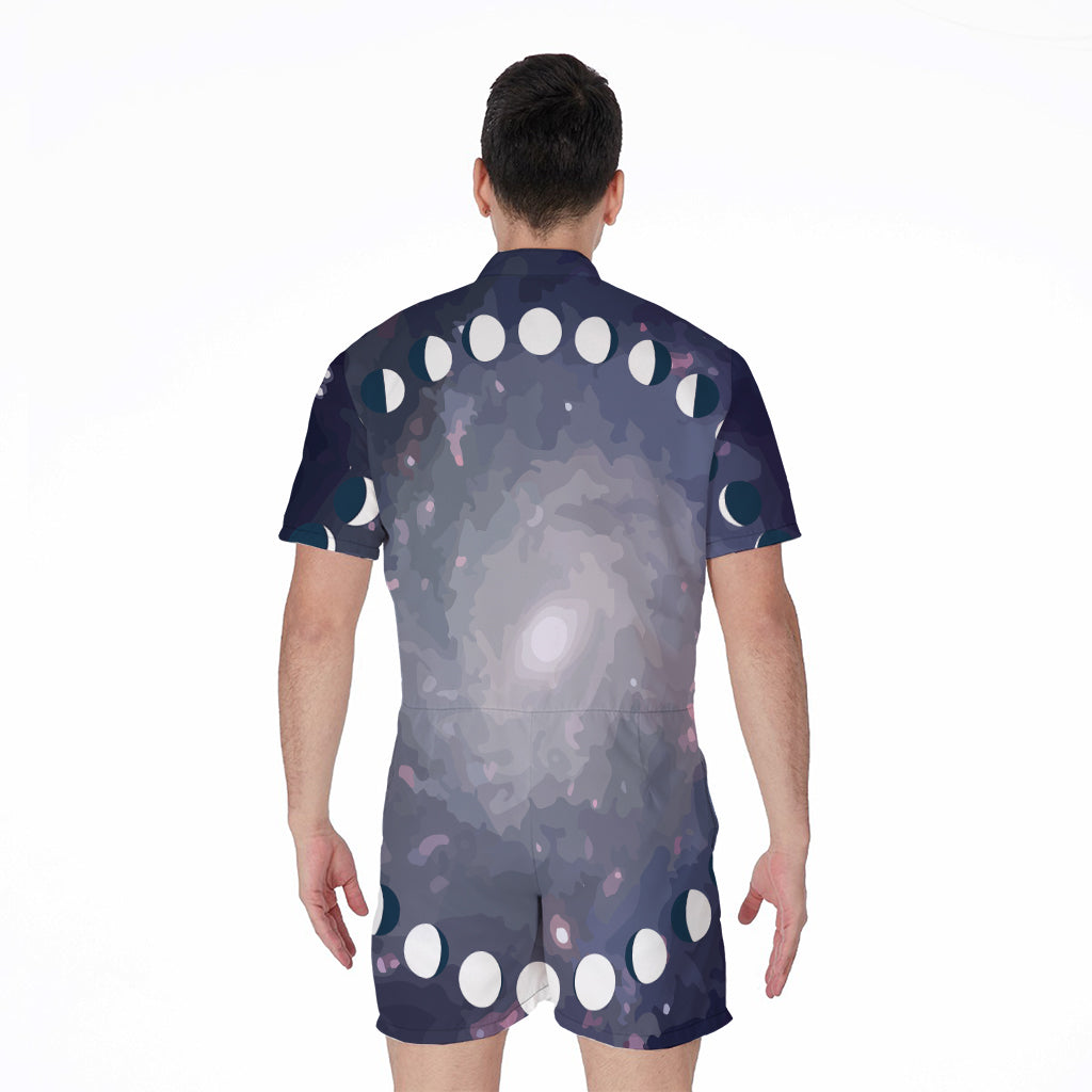 Lunar Phase Cycle Print Men's Rompers