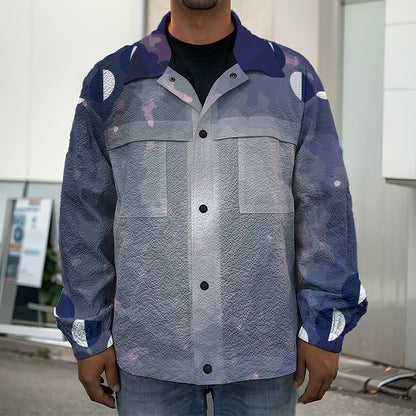 Lunar Phase Cycle Print Men's Shirt Jacket
