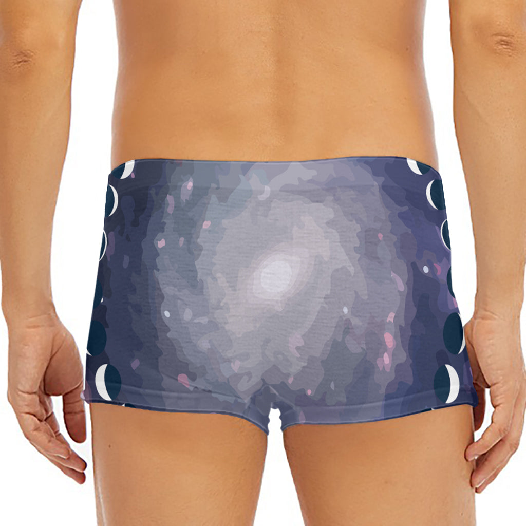 Lunar Phase Cycle Print Men's Short Boxer Briefs
