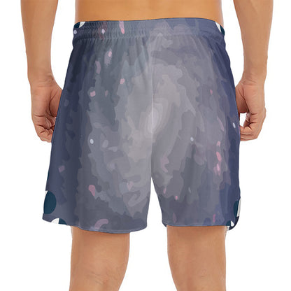 Lunar Phase Cycle Print Men's Split Running Shorts