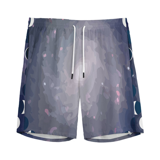 Lunar Phase Cycle Print Men's Sports Shorts