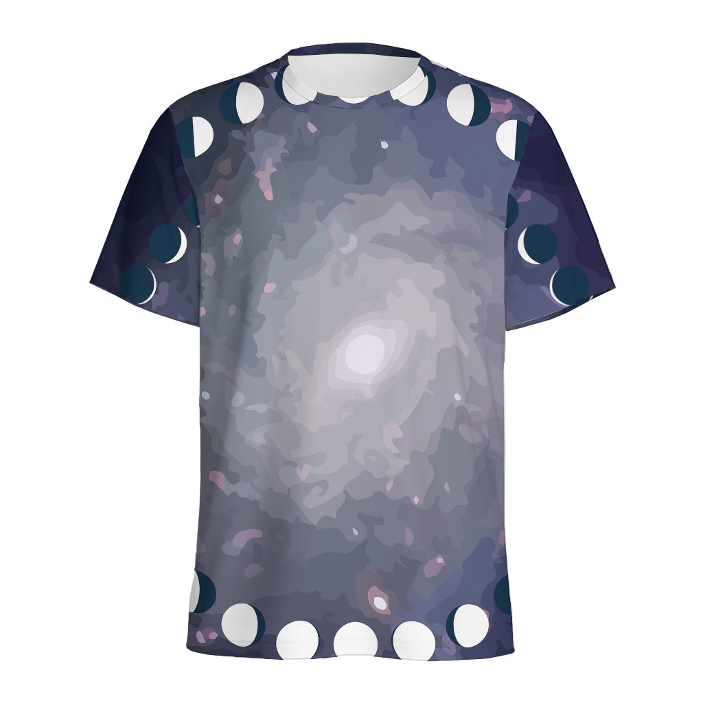 Lunar Phase Cycle Print Men's Sports T-Shirt