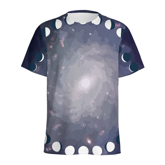 Lunar Phase Cycle Print Men's Sports T-Shirt