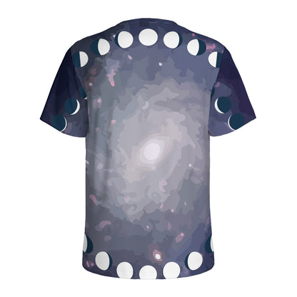 Lunar Phase Cycle Print Men's Sports T-Shirt