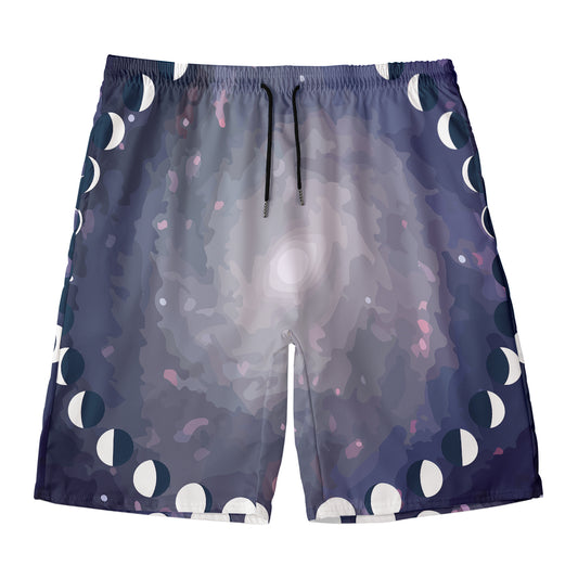 Lunar Phase Cycle Print Men's Swim Trunks