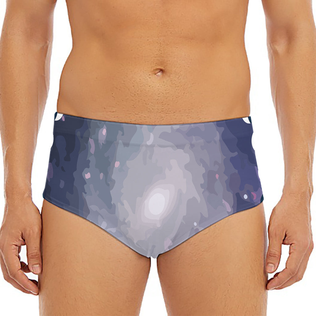 Lunar Phase Cycle Print Men's Triangle Swim Briefs