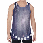 Lunar Phase Cycle Print Men's Velvet Tank Top