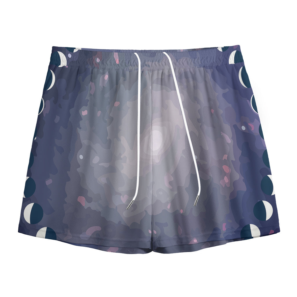 Lunar Phase Cycle Print Mesh Shorts